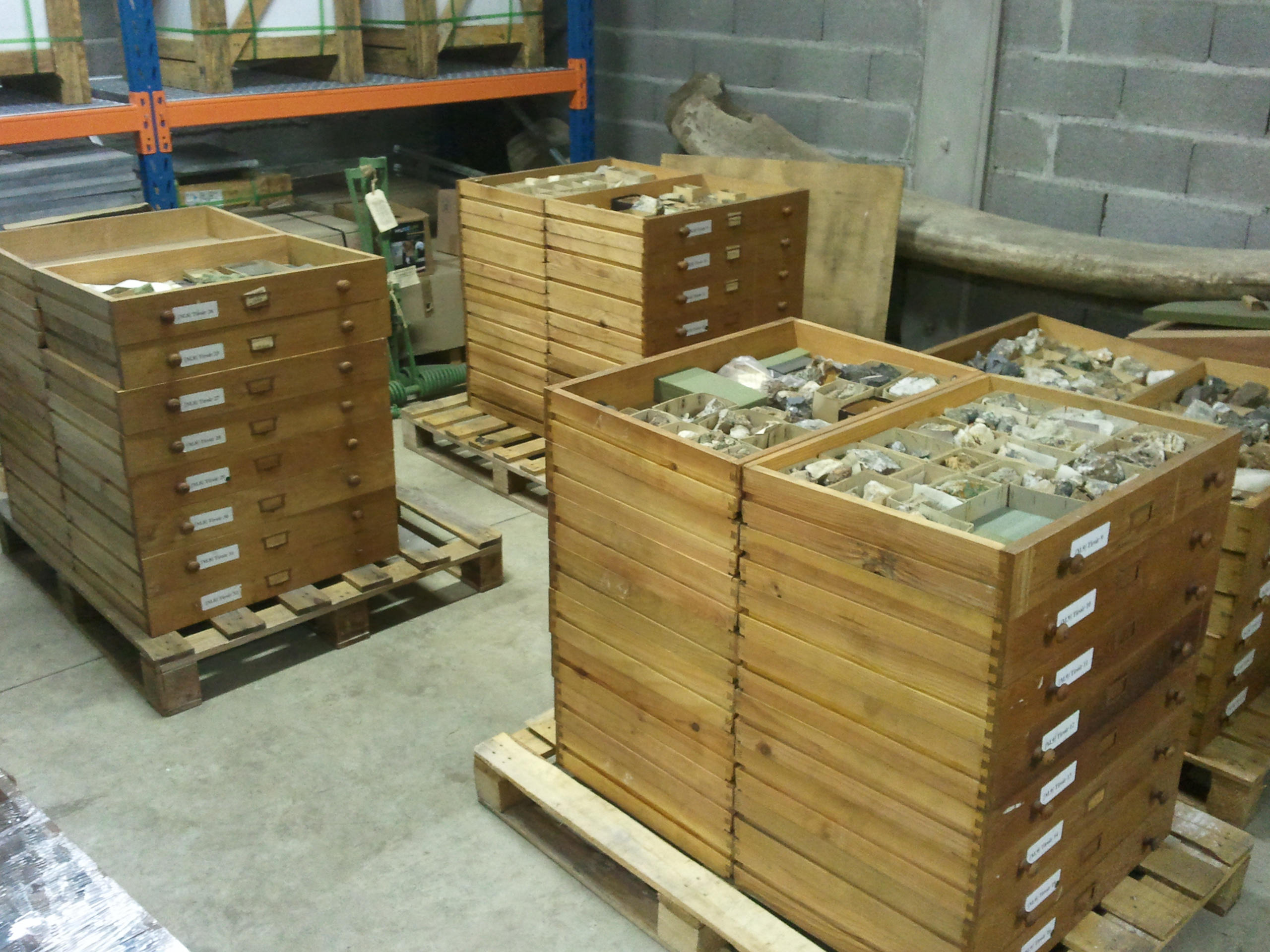 Déménagement des collections minéralogiques